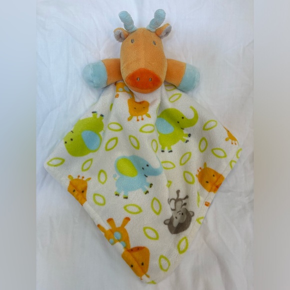 Blankets & Beyond Hippo Lovey Baby Security Blanket 13x11” - Picture 3 of 5